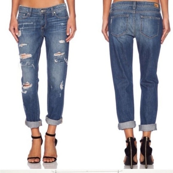 Paige Jimmy Jimmy Skinny Jean Size 26 Willa Destroyed Patchwork - Picture 1 of 11